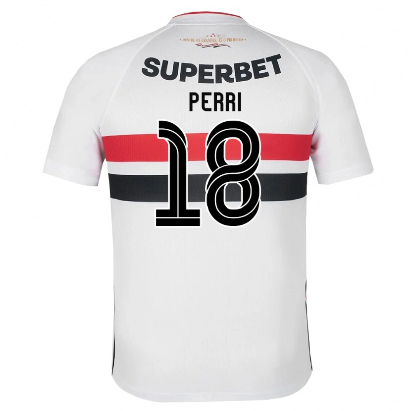 Danxen Niño Camiseta Lucas Perri #18 Blanco Rojo Negro 1ª Equipación 2026/27 La Camisa