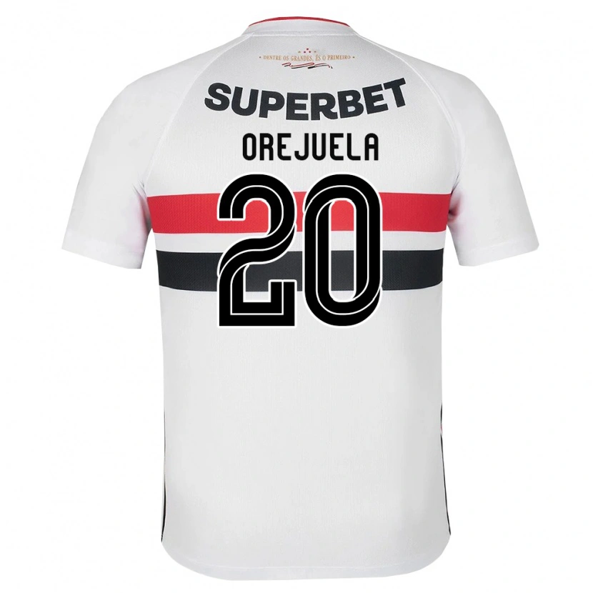 Danxen Niño Camiseta Luis Manuel Orejuela #20 Blanco Rojo Negro 1ª Equipación 2026/27 La Camisa