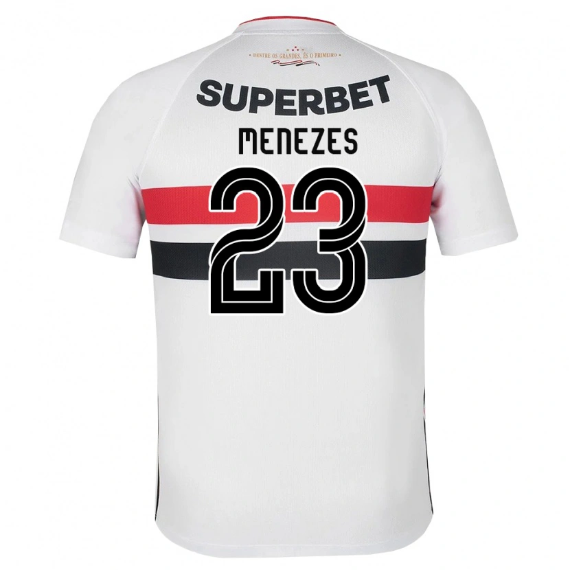 Danxen Niño Camiseta Bia Menezes #23 Blanco Rojo Negro 1ª Equipación 2026/27 La Camisa