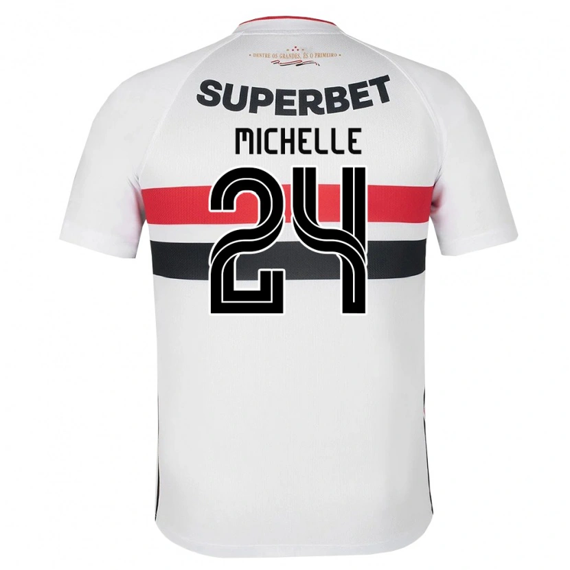 Danxen Niño Camiseta Michelle #24 Blanco Rojo Negro 1ª Equipación 2026/27 La Camisa