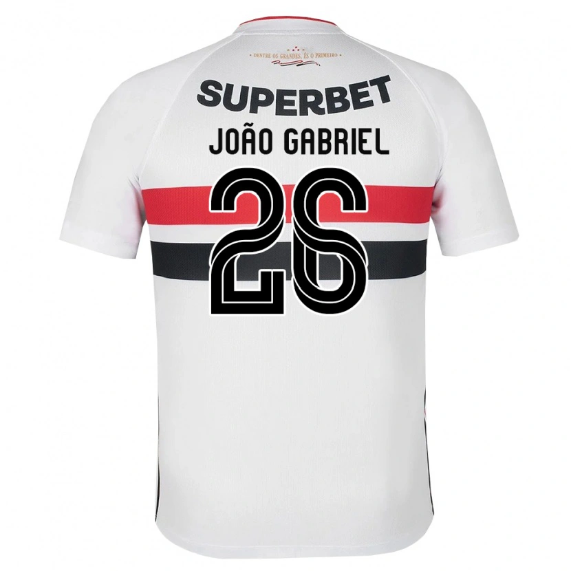 Danxen Niño Camiseta João Gabriel #26 Blanco Rojo Negro 1ª Equipación 2026/27 La Camisa