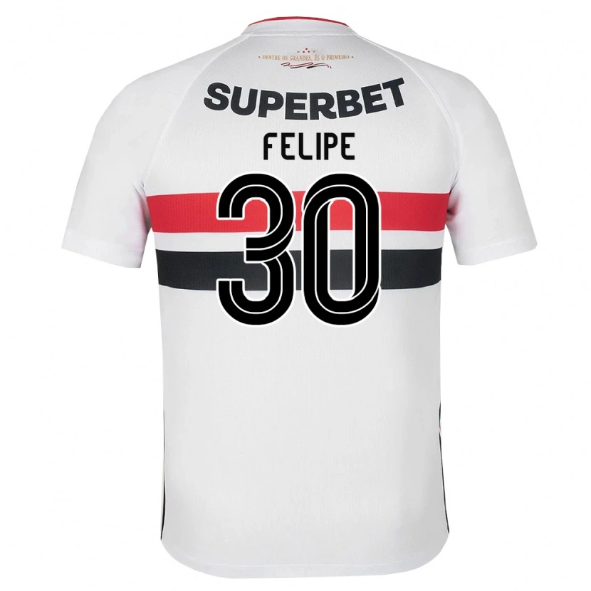 Danxen Niño Camiseta Everton Felipe #30 Blanco Rojo Negro 1ª Equipación 2026/27 La Camisa