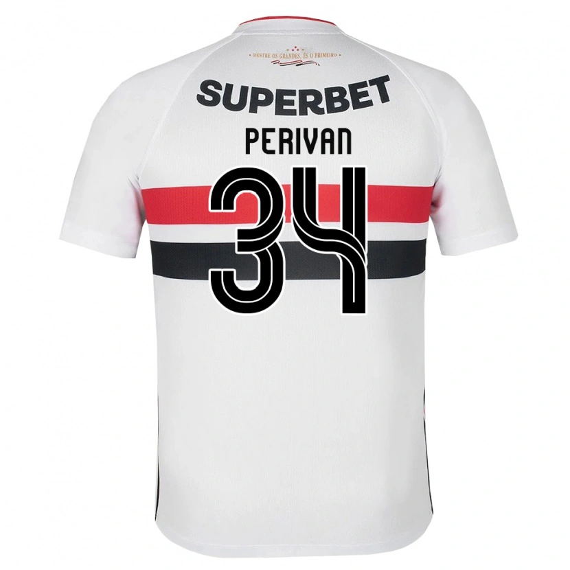 Danxen Niño Camiseta Perivan Dos Santos #34 Blanco Rojo Negro 1ª Equipación 2026/27 La Camisa
