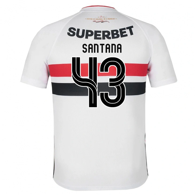 Danxen Niño Camiseta Gustavo Santana #43 Blanco Rojo Negro 1ª Equipación 2026/27 La Camisa