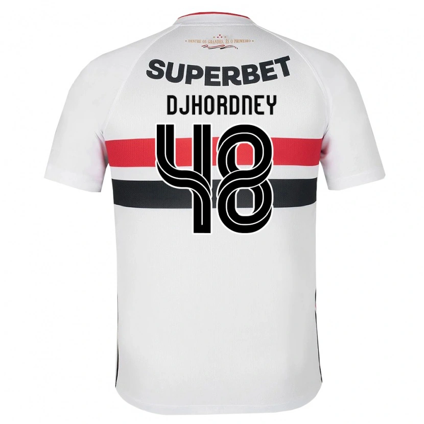 Danxen Niño Camiseta Djhordney Ferreira #48 Blanco Rojo Negro 1ª Equipación 2026/27 La Camisa