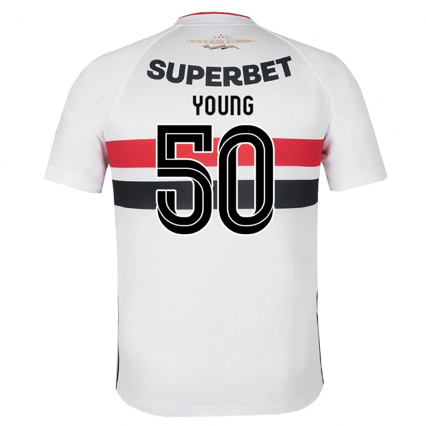 Danxen Niño Camiseta Young Navarro Moraes #50 Blanco Rojo Negro 1ª Equipación 2026/27 La Camisa