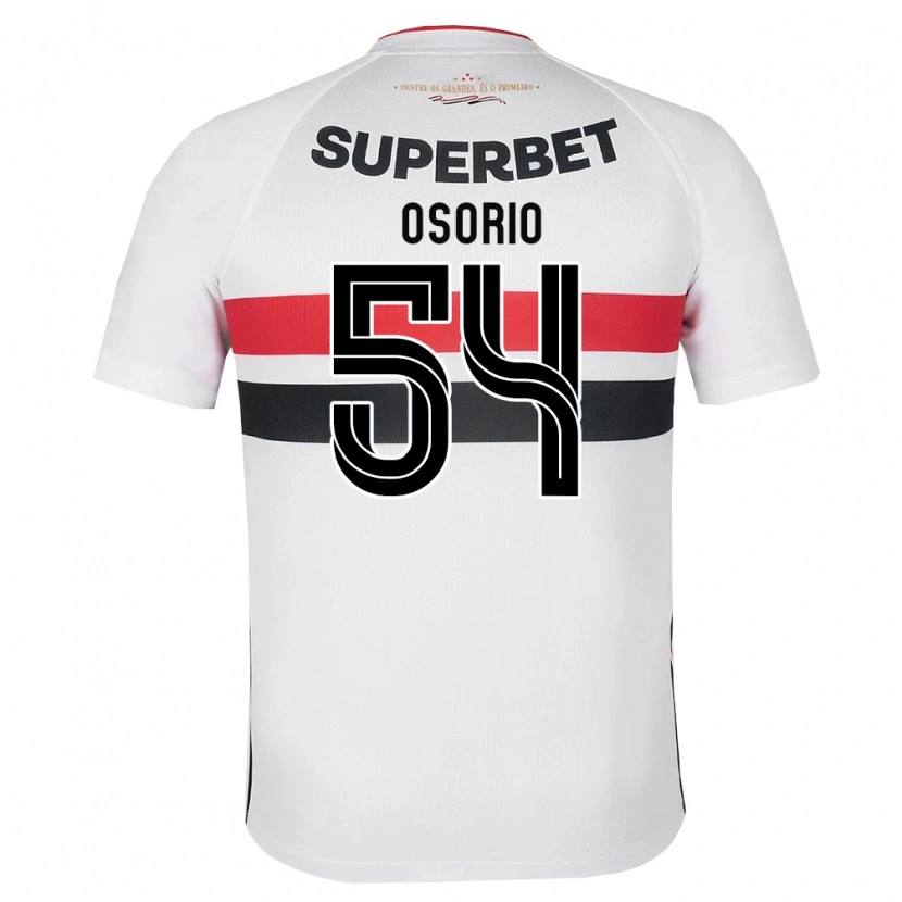 Danxen Niño Camiseta Luis Osorio #54 Blanco Rojo Negro 1ª Equipación 2026/27 La Camisa