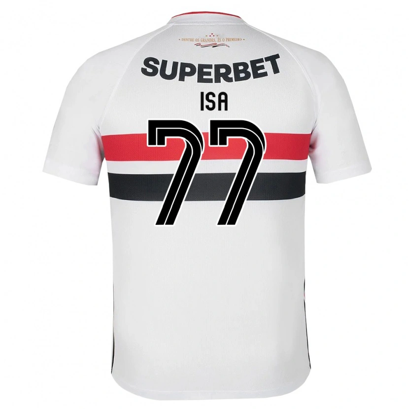 Danxen Niño Camiseta Isa #77 Blanco Rojo Negro 1ª Equipación 2026/27 La Camisa