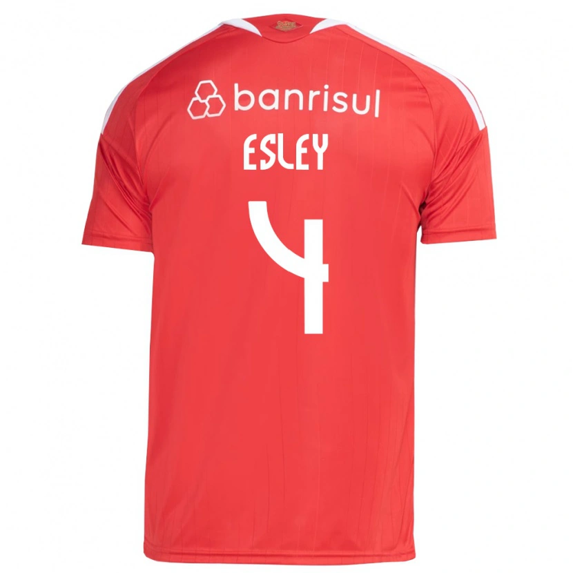 Danxen Niño Camiseta Esley Ezequiel Dos Reis #4 Rojo Blanco 1ª Equipación 2026/27 La Camisa
