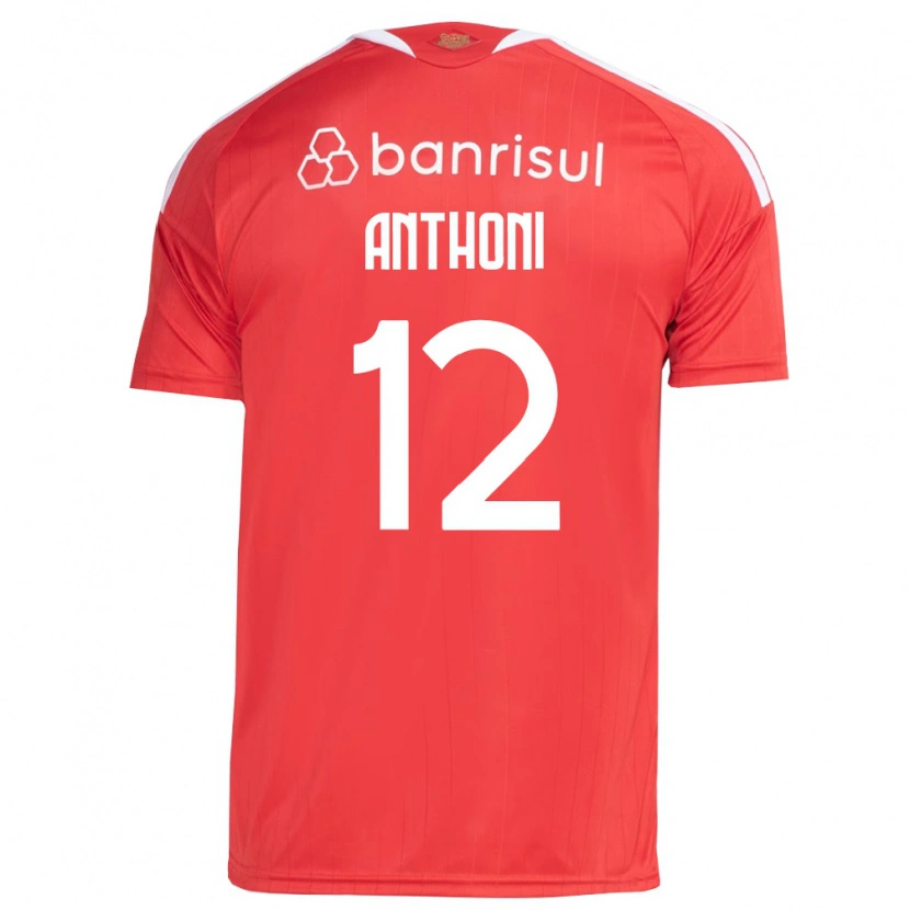 Danxen Niño Camiseta Anthoni Spier Souza #12 Rojo Blanco 1ª Equipación 2026/27 La Camisa