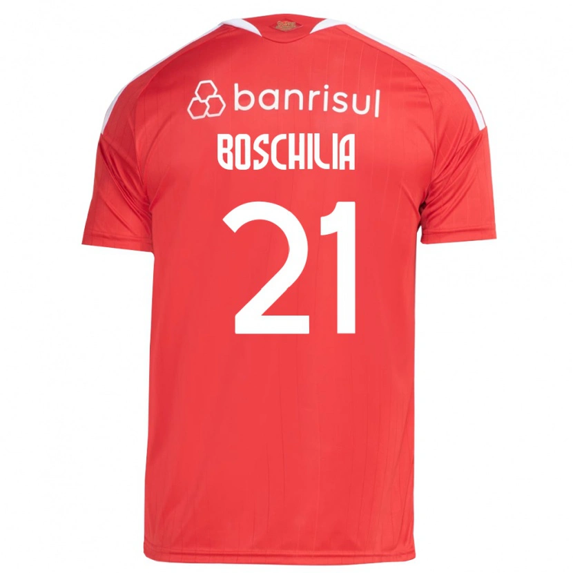 Danxen Niño Camiseta Gabriel Boschilia #21 Rojo Blanco 1ª Equipación 2026/27 La Camisa