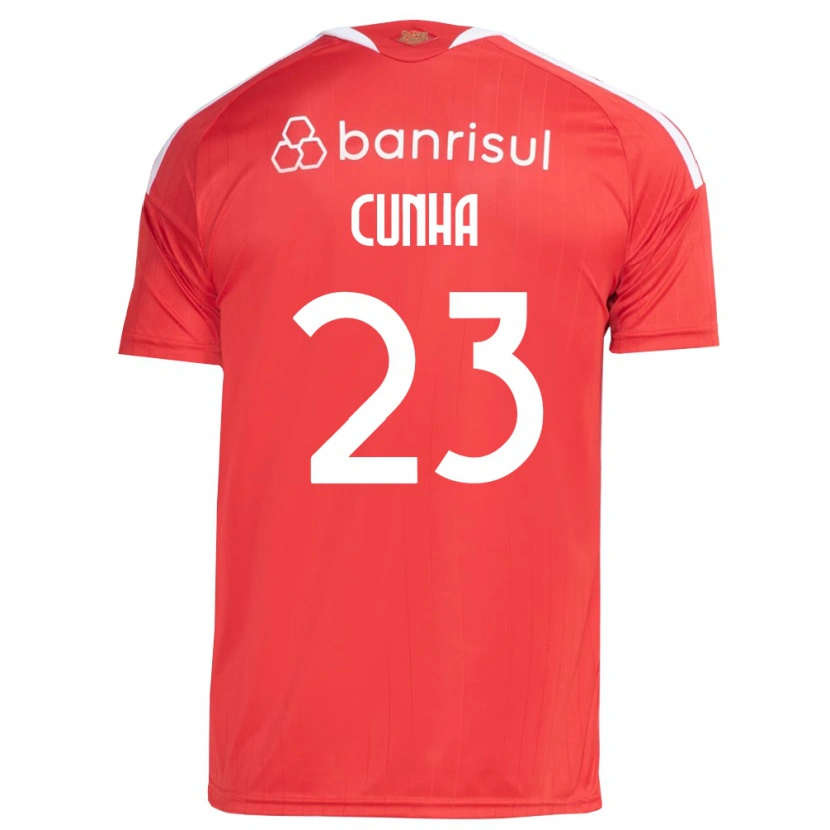 Danxen Niño Camiseta Matheus Cunha #23 Rojo Blanco 1ª Equipación 2026/27 La Camisa