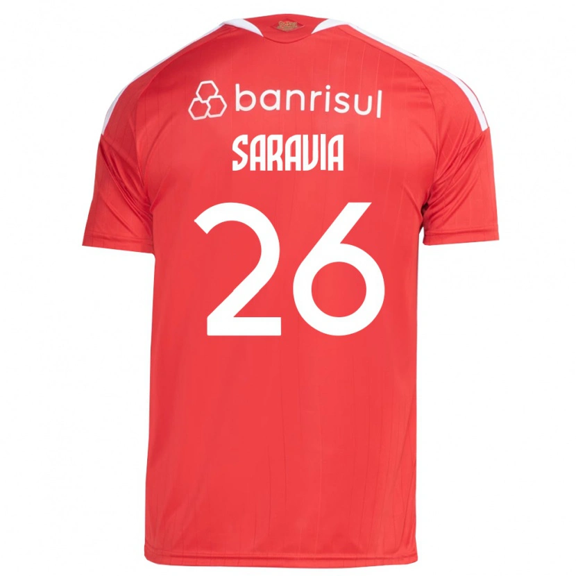 Danxen Niño Camiseta Saravia #26 Rojo Blanco 1ª Equipación 2026/27 La Camisa