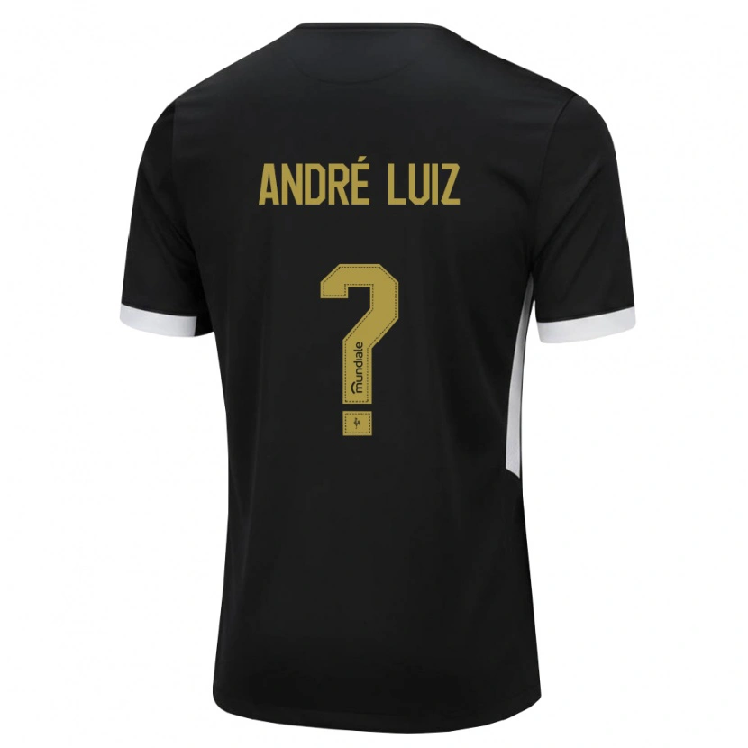 Danxen Niño Camiseta André Luiz #0 Blanco Negro Amarillo 1ª Equipación 2026/27 La Camisa