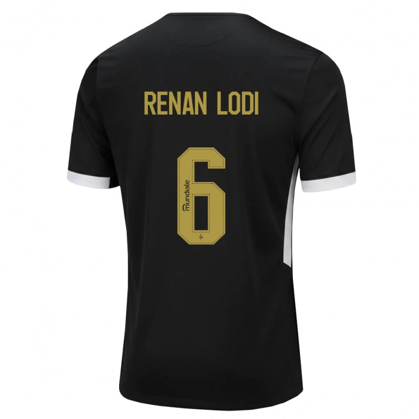 Danxen Niño Camiseta Renan Lodi #6 Blanco Negro Amarillo 1ª Equipación 2026/27 La Camisa