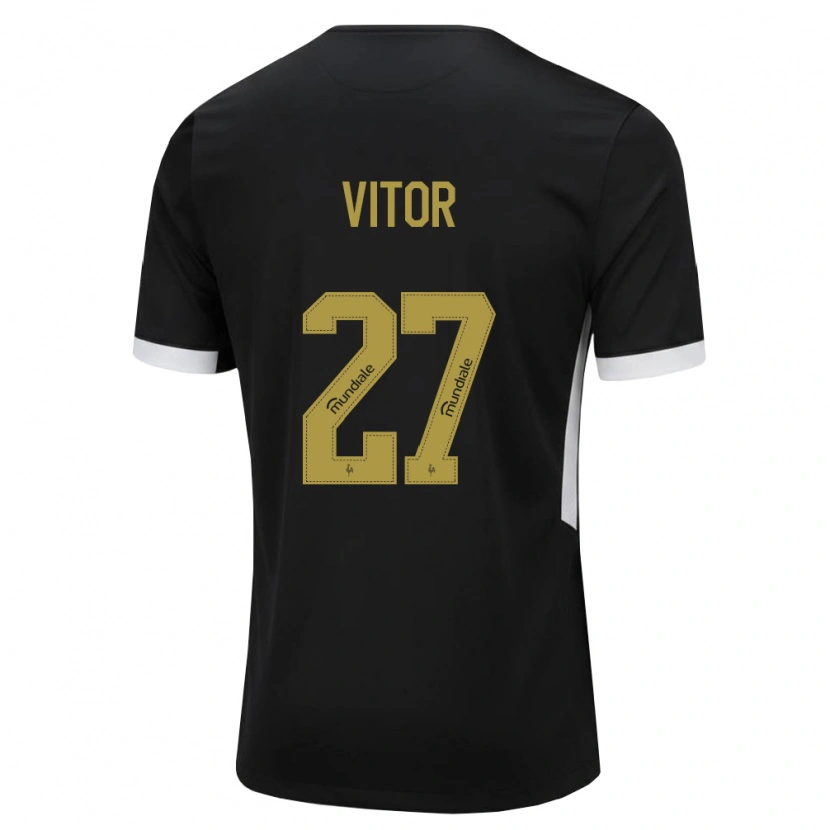 Danxen Niño Camiseta Paulo Vitor #27 Blanco Negro Amarillo 1ª Equipación 2026/27 La Camisa