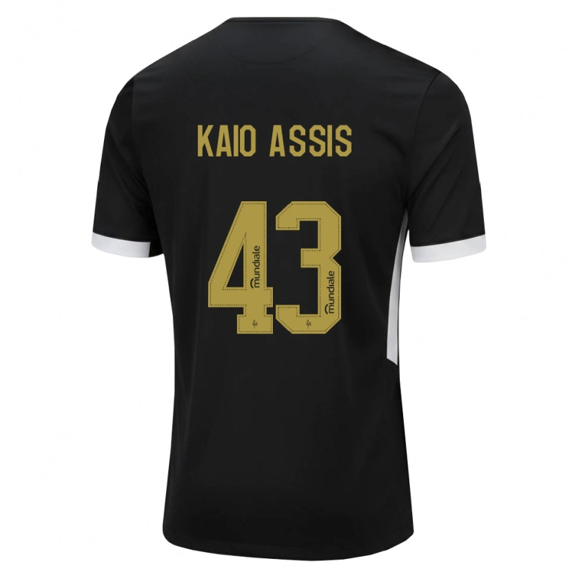 Danxen Niño Camiseta Kaio Assis #43 Blanco Negro Amarillo 1ª Equipación 2026/27 La Camisa