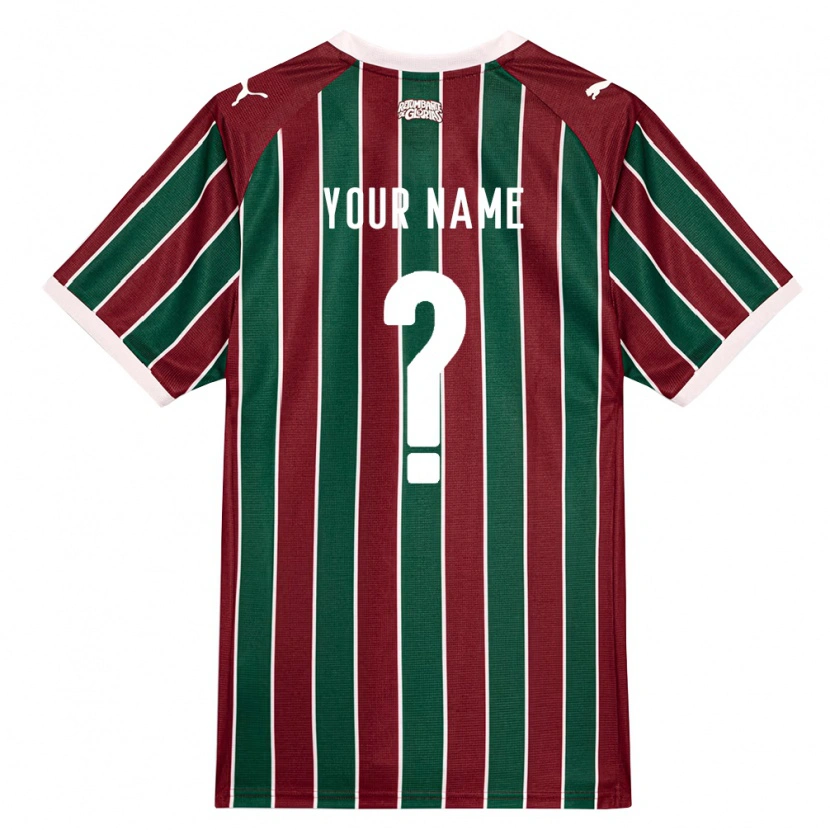 Danxen Niño Camiseta Su Nombre #0 Verde Borgoña Blanco 1ª Equipación 2026/27 La Camisa