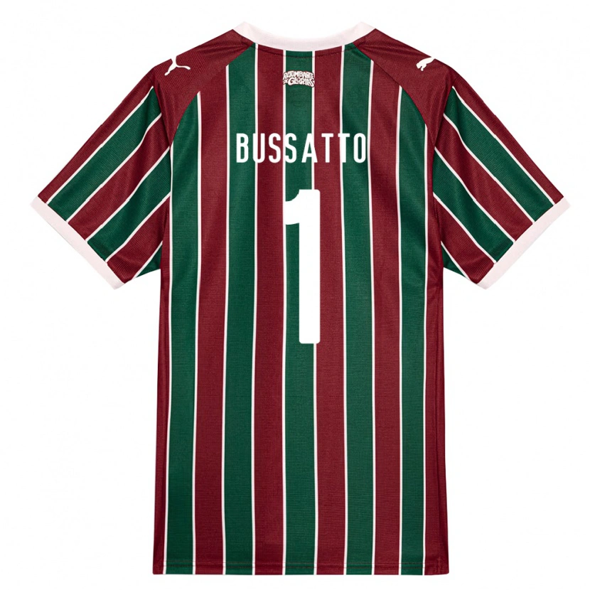 Danxen Niño Camiseta Letícia Bussatto #1 Verde Borgoña Blanco 1ª Equipación 2026/27 La Camisa