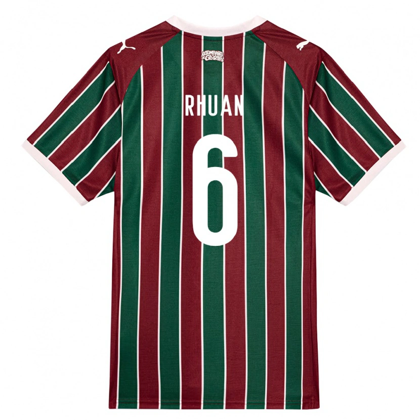 Danxen Niño Camiseta Rhuan Wallace Stoeberl Barboza #6 Verde Borgoña Blanco 1ª Equipación 2026/27 La Camisa