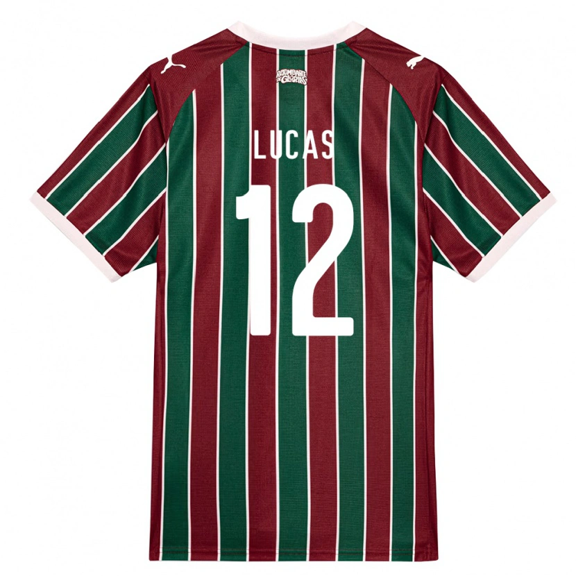 Danxen Niño Camiseta André Lucas #12 Verde Borgoña Blanco 1ª Equipación 2026/27 La Camisa