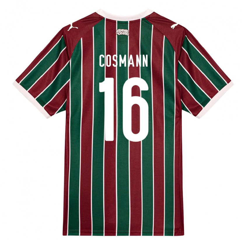 Danxen Niño Camiseta Yasmin Cosmann #16 Verde Borgoña Blanco 1ª Equipación 2026/27 La Camisa