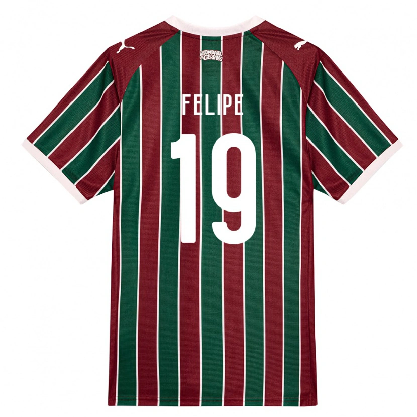 Danxen Niño Camiseta Felipe Gustavo Araujo Sousa #19 Verde Borgoña Blanco 1ª Equipación 2026/27 La Camisa