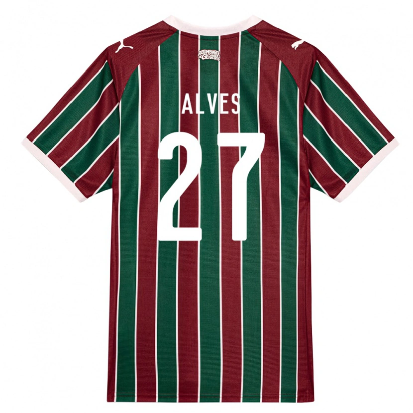 Danxen Niño Camiseta Felipe Alves #27 Verde Borgoña Blanco 1ª Equipación 2026/27 La Camisa