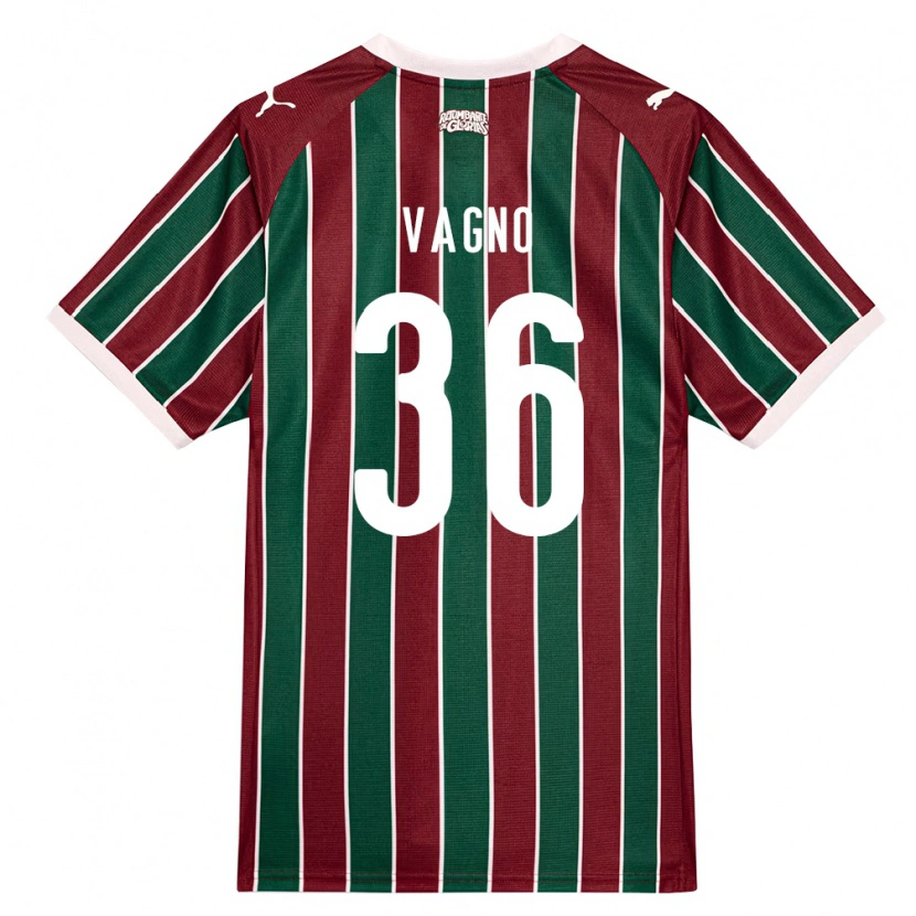 Danxen Niño Camiseta Vagno De Sousa Brito Júnior #36 Verde Borgoña Blanco 1ª Equipación 2026/27 La Camisa