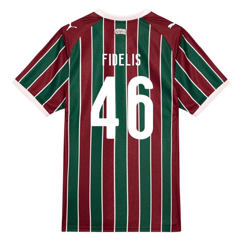 Danxen Niño Camiseta Julio Fidelis #46 Verde Borgoña Blanco 1ª Equipación 2026/27 La Camisa