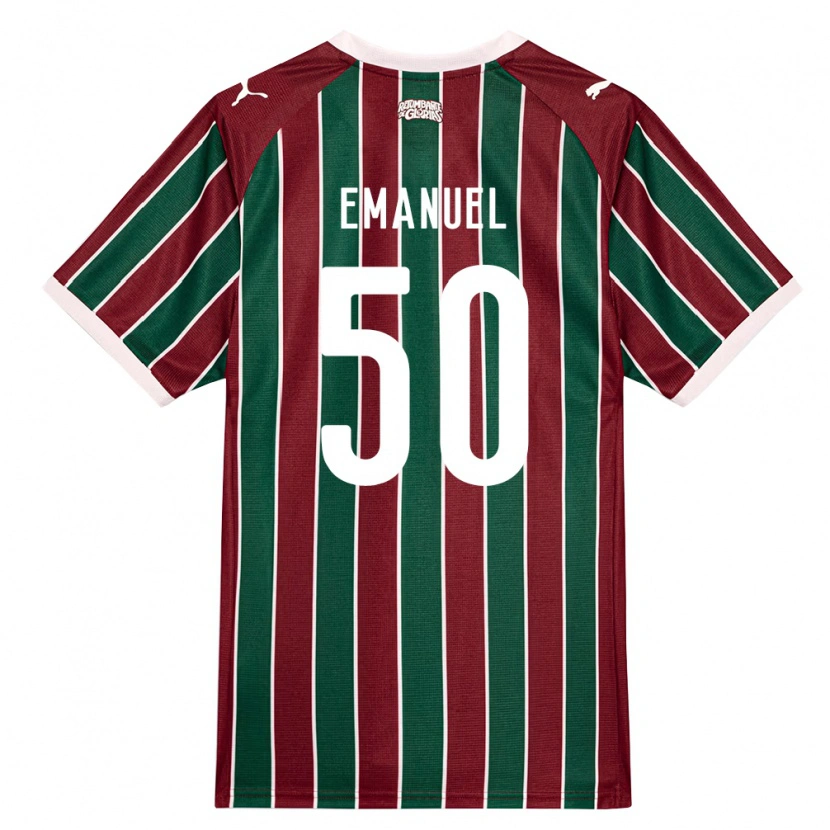 Danxen Niño Camiseta Lucas Emanuel #50 Verde Borgoña Blanco 1ª Equipación 2026/27 La Camisa