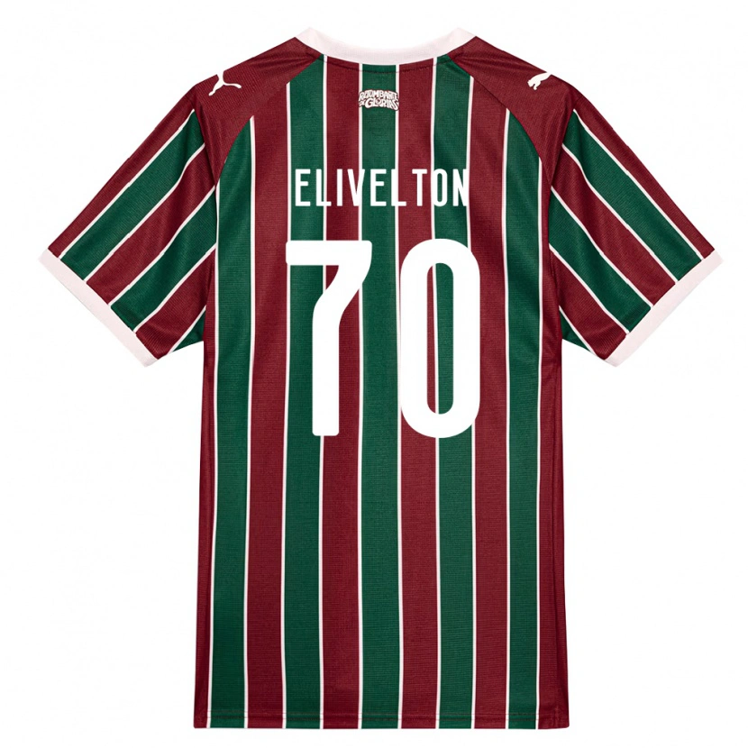 Danxen Niño Camiseta Elivelton Guedes Alves Da Silva #70 Verde Borgoña Blanco 1ª Equipación 2026/27 La Camisa