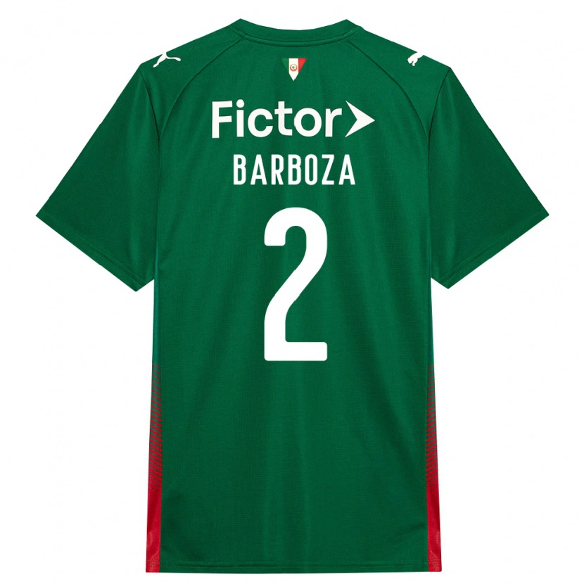 Danxen Niño Camiseta Alexander Barboza #2 Verde Rojo Blanco 1ª Equipación 2026/27 La Camisa