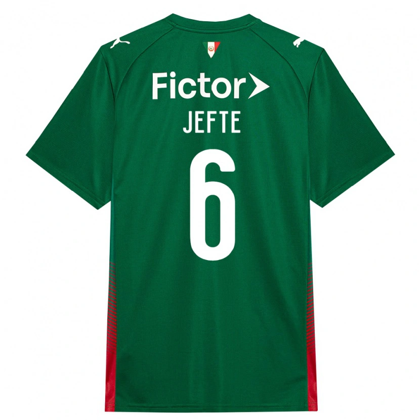 Danxen Niño Camiseta Jefté Vital Da Silva Dias #6 Verde Rojo Blanco 1ª Equipación 2026/27 La Camisa