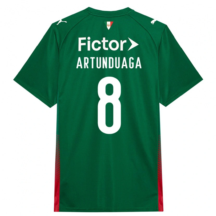 Danxen Niño Camiseta Grover Artunduaga #8 Verde Rojo Blanco 1ª Equipación 2026/27 La Camisa