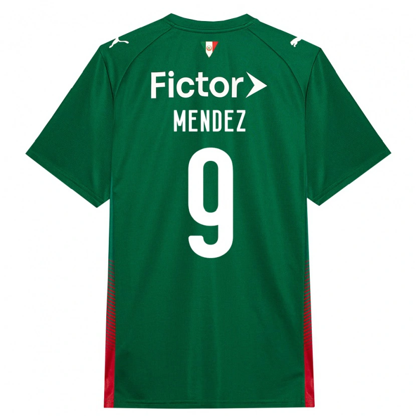 Danxen Niño Camiseta Cesar Mendez #9 Verde Rojo Blanco 1ª Equipación 2026/27 La Camisa