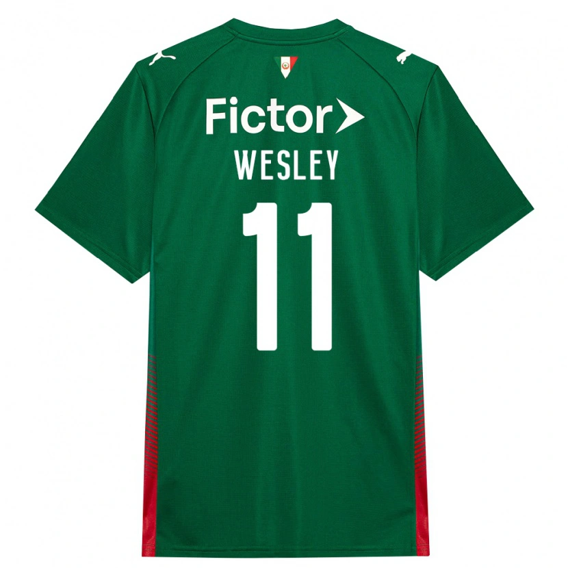 Danxen Niño Camiseta Wesley #11 Verde Rojo Blanco 1ª Equipación 2026/27 La Camisa