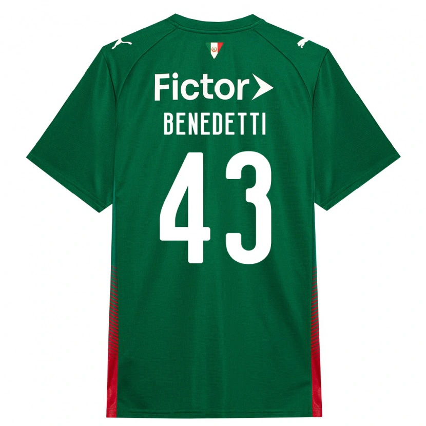Danxen Niño Camiseta Luis Benedetti #43 Verde Rojo Blanco 1ª Equipación 2026/27 La Camisa