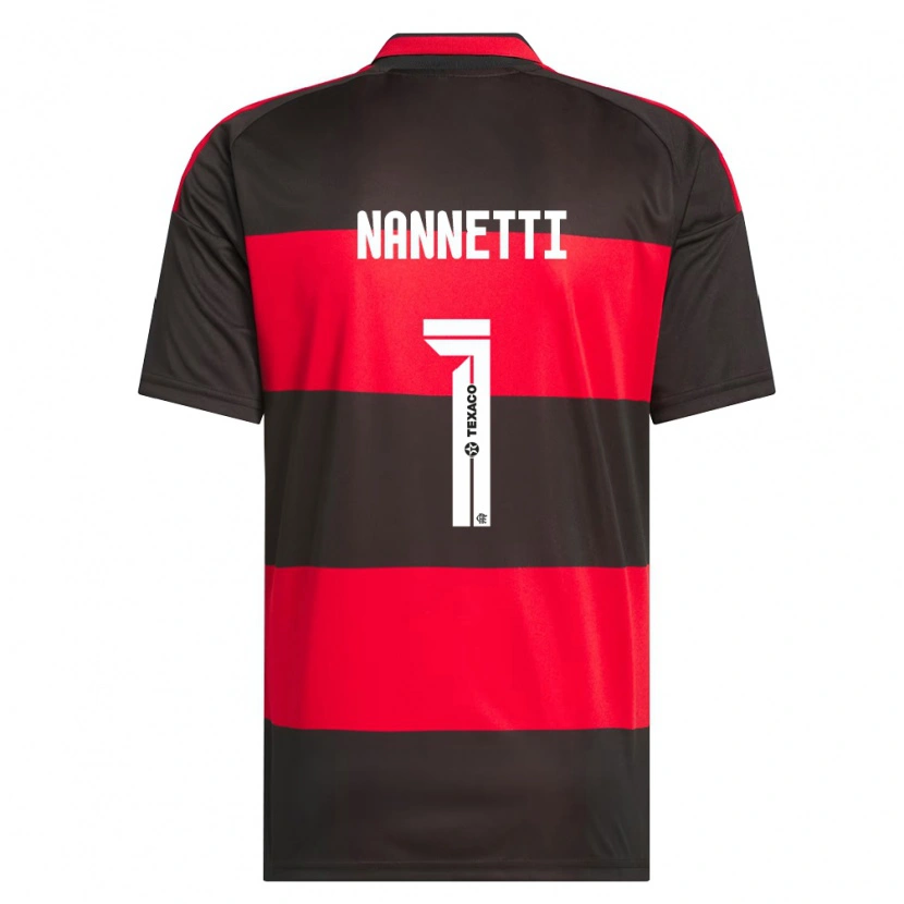 Danxen Niño Camiseta Léo Nannetti #1 Rojo Negro Blanco 1ª Equipación 2026/27 La Camisa