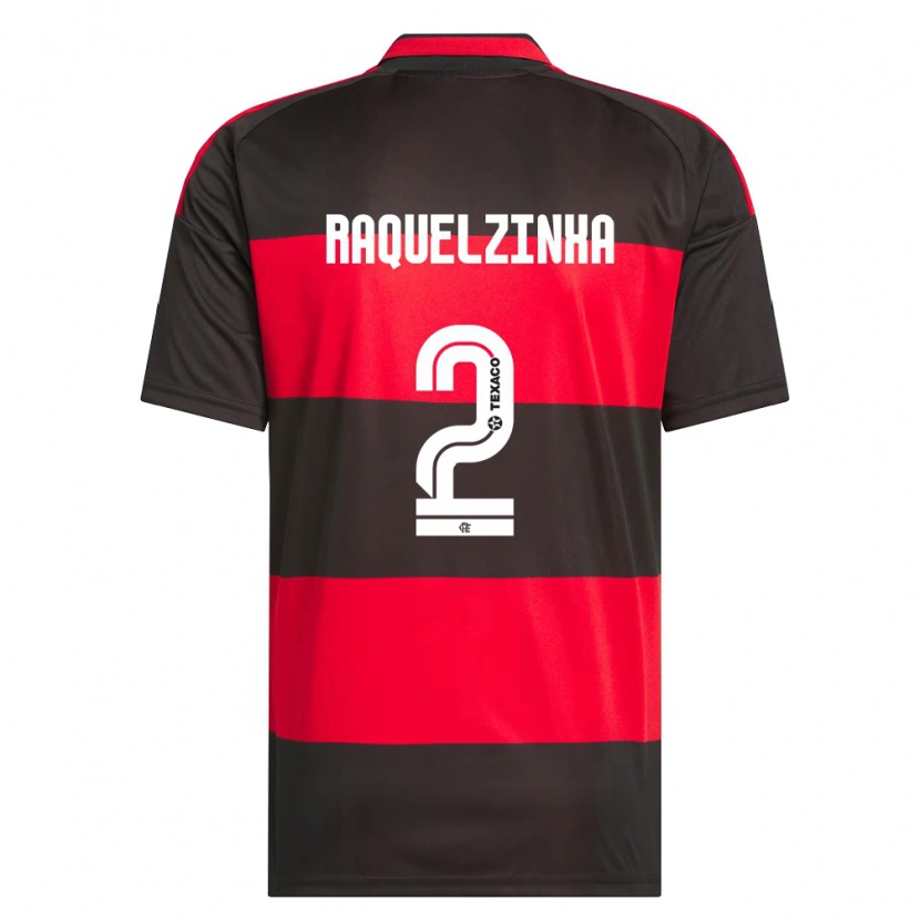 Danxen Niño Camiseta Raquelzinha #2 Rojo Negro Blanco 1ª Equipación 2026/27 La Camisa