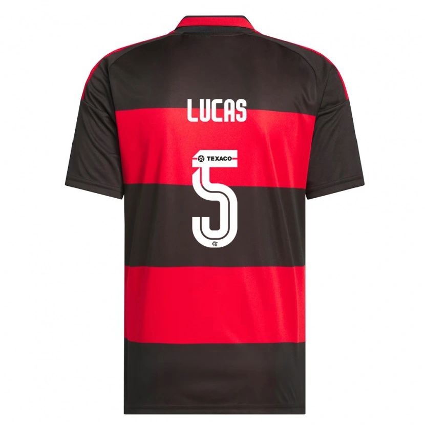 Danxen Niño Camiseta Rayan Lucas #5 Rojo Negro Blanco 1ª Equipación 2026/27 La Camisa