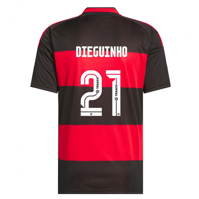 Danxen Niño Camiseta Diego Guimarães Das Neves #21 Rojo Negro Blanco 1ª Equipación 2026/27 La Camisa