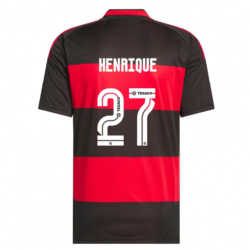 Danxen Niño Camiseta Bruno Henrique #27 Rojo Negro Blanco 1ª Equipación 2026/27 La Camisa