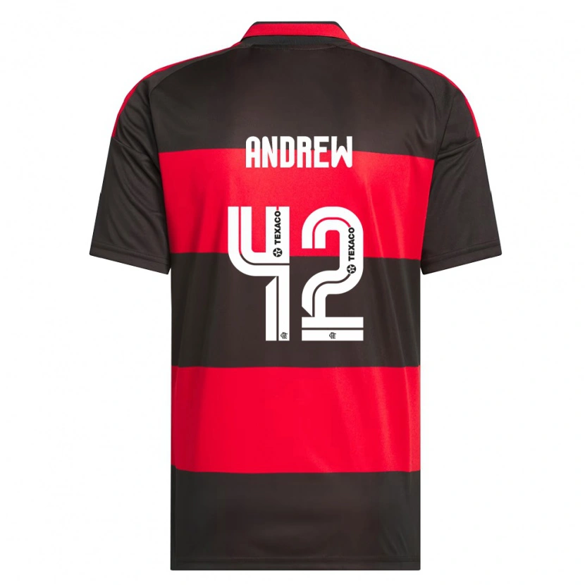 Danxen Niño Camiseta Andrew Da Silva Ventura #42 Rojo Negro Blanco 1ª Equipación 2026/27 La Camisa