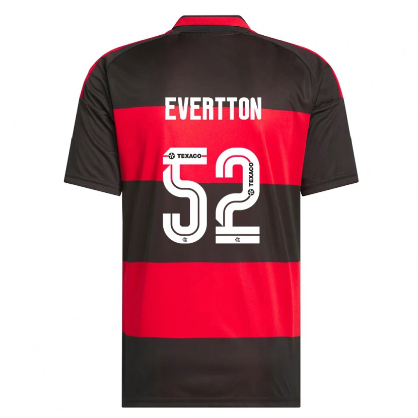 Danxen Niño Camiseta Evertton Araújo #52 Rojo Negro Blanco 1ª Equipación 2026/27 La Camisa