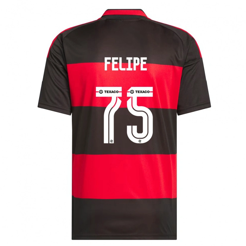 Danxen Niño Camiseta Luiz Felipe #75 Rojo Negro Blanco 1ª Equipación 2026/27 La Camisa