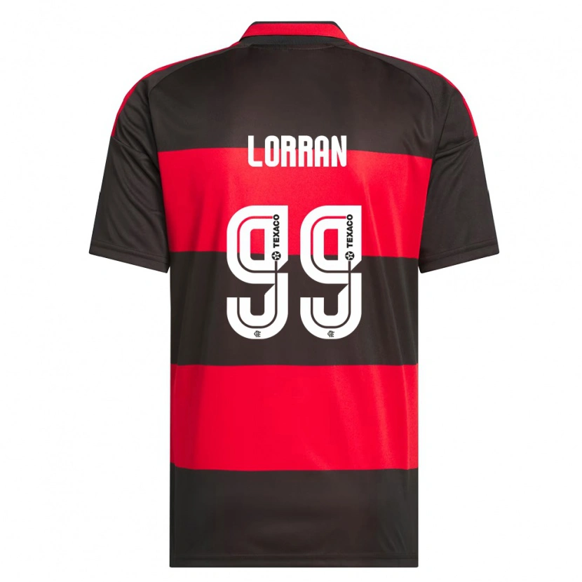 Danxen Niño Camiseta Lorran Lucas Pereira De Sousa #99 Rojo Negro Blanco 1ª Equipación 2026/27 La Camisa