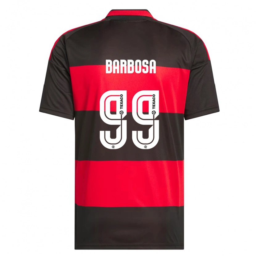 Danxen Niño Camiseta Gabriel Barbosa #99 Rojo Negro Blanco 1ª Equipación 2026/27 La Camisa