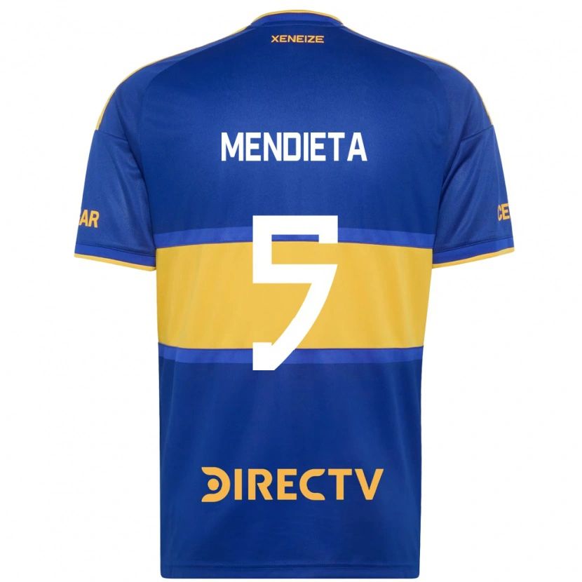 Danxen Niño Camiseta Julián Mendieta #5 Azul Real Amarillo 1ª Equipación 2026/27 La Camisa