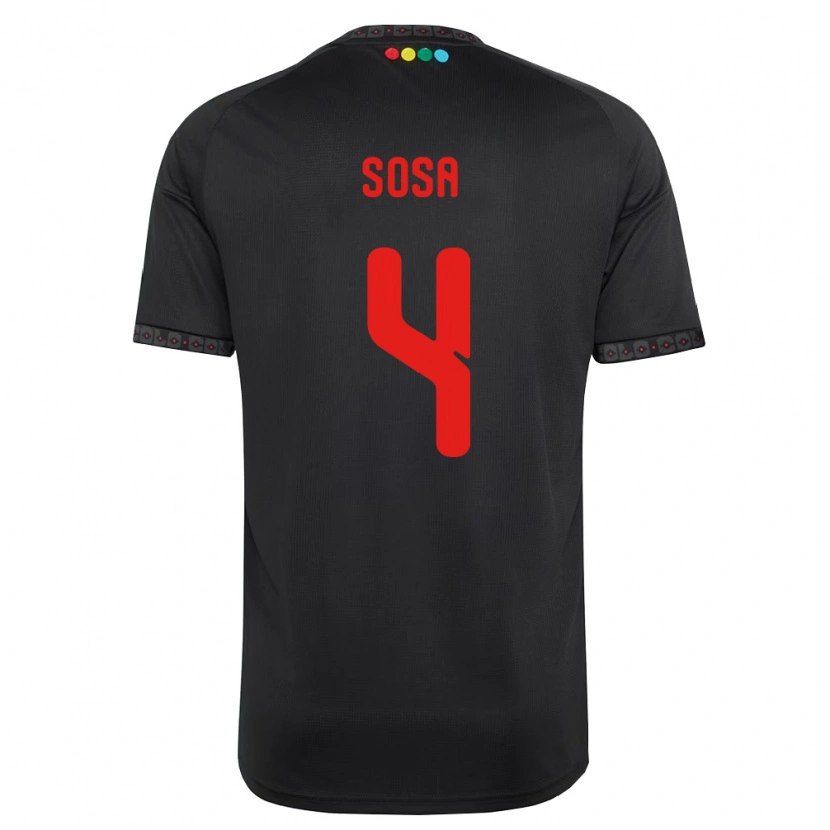 Danxen Niño Camiseta Joaquín Sosa #4 Negro Rojo 2ª Equipación 2026/27 La Camisa